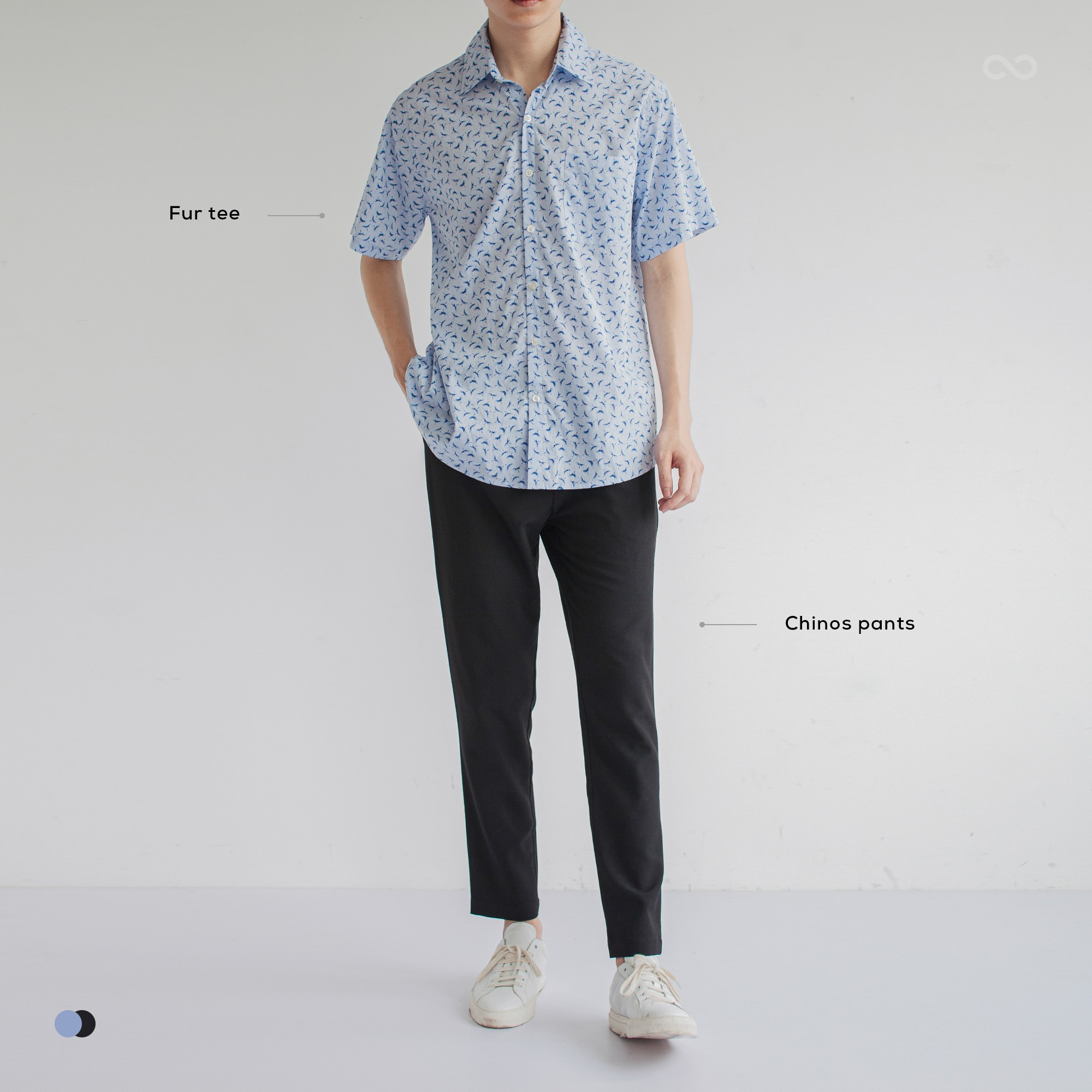 Áo sơ mi nam look floral light blue