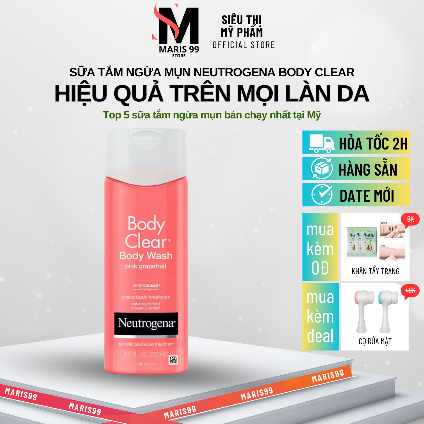 Sữa Tắm Neutrogena Clear Body Wash Pink Grapefruit (250ml) _Achoice