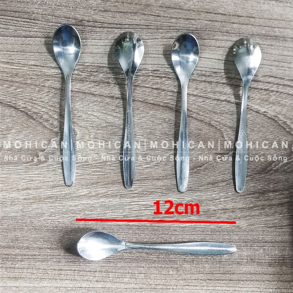 Thìa inox loại dầy, tốt pha cà phê 12cm, muỗng inox cao cấp, không gỉ