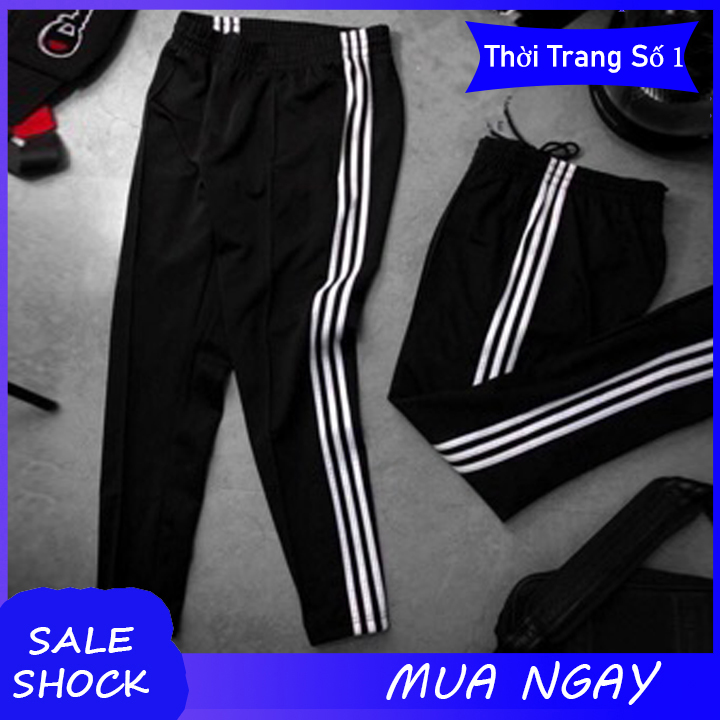 Quần Thể Thao Nam 3 Sọc Trắng  Chất Polyeste 2 da  Co giãn 4 Chiều