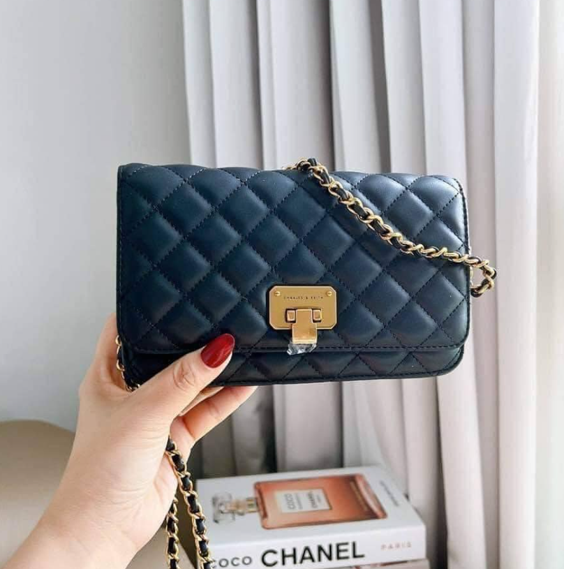 Túi xách nữ thời trang cnk trám ô chỉ may 20cm cá tính