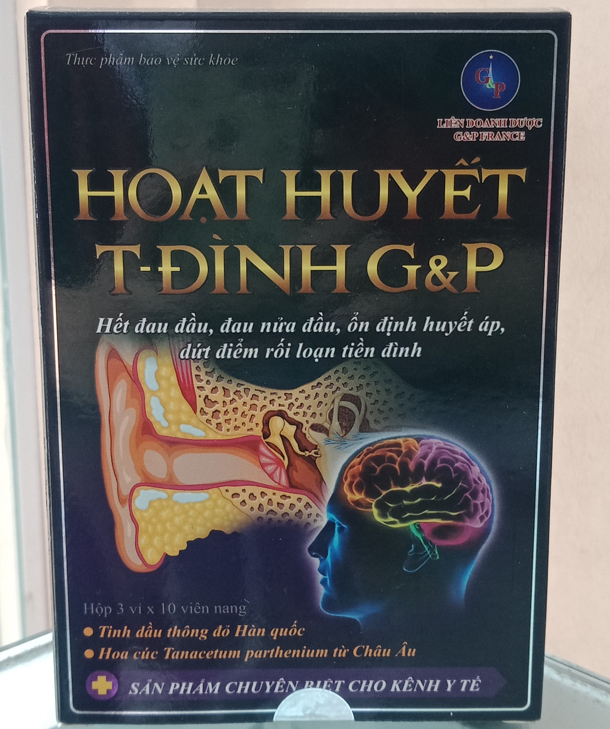 Hoạt huyết tiền đình G&P gold - hỗ trợ giảm các triệu chứng của thiểu năng tuần hoàn não, rối loạn tiền đình ( hộp 30 viên)
