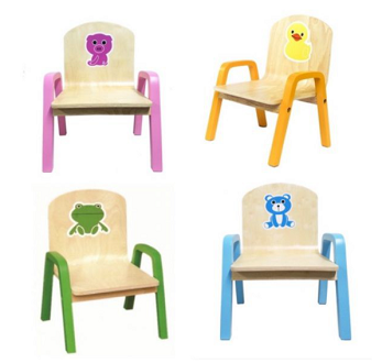 Ghế Gỗ Lưng Tựa Có Tay Vịn In Họa Tiết Hình Thú Đáng Yêu Dành Cho Trẻ Em - Kích Thước 31 x 26 x 41.5 cm - Gỗ Đức Thành