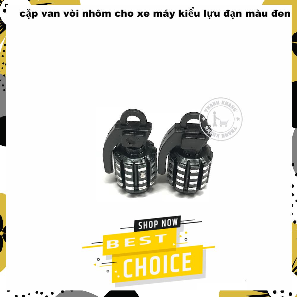 Bộ cặp van vòi nhôm xe máy kiểu dáng độc đáo màu đen Thanh Khang 006001289