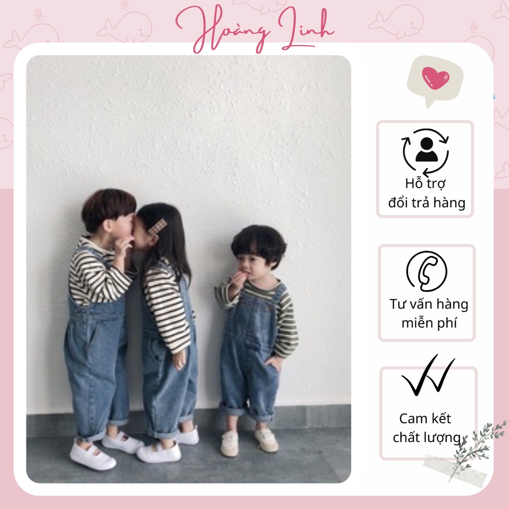 Yếm jean cho bé trai và bé gái phong cách Hàn Quốc y02