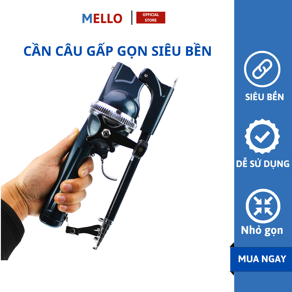 Cần câu cá mini siêu ngắn gấp gọn tiện dụng