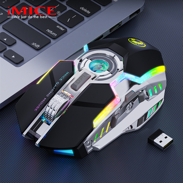 Chuột không dây pin sạc imice g7 2.4g led rgb