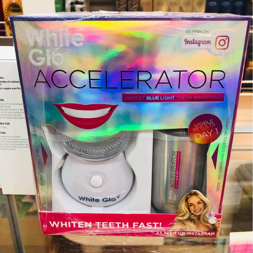 Free Ship Bộ kích trắng răng bằng ánh sáng xanh White Glo White Accelerator Blue Light Teeth Whitening System