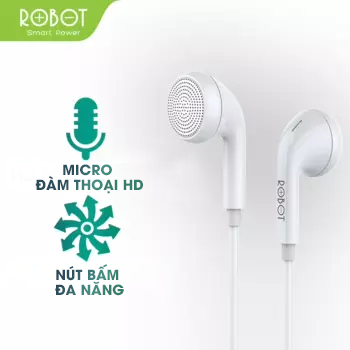 Tai nghe nhét tai Robot Re240/Re601 jack cắm 35 mm chất lượng cao có micrô thoại rảnh tay - Hàng Chất Lượng-Uy Tín-1 Đổi 1 Trong Vòng 7 Ngày