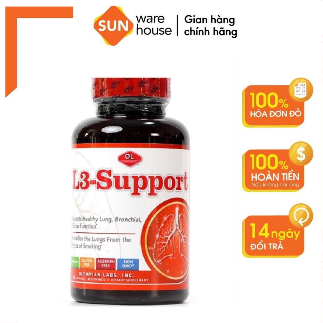 Viên uống hỗ trợ chức năng phổi, phế quản, xoang Olympian Labs L3 Support - Hộp 30 viên Sunware House