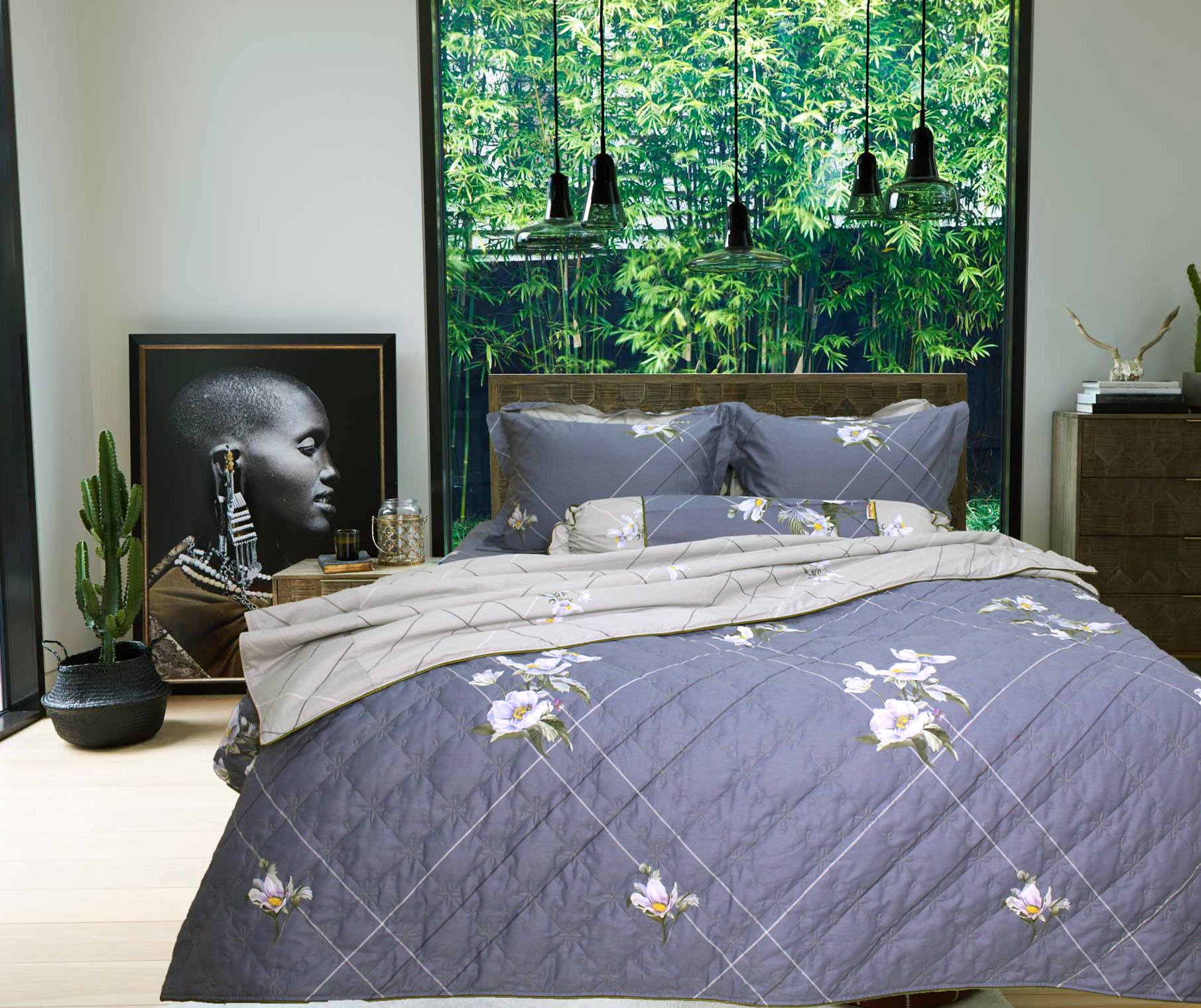 Bộ ga gối drap giường cotton satin Hàn Quốc Julia 401