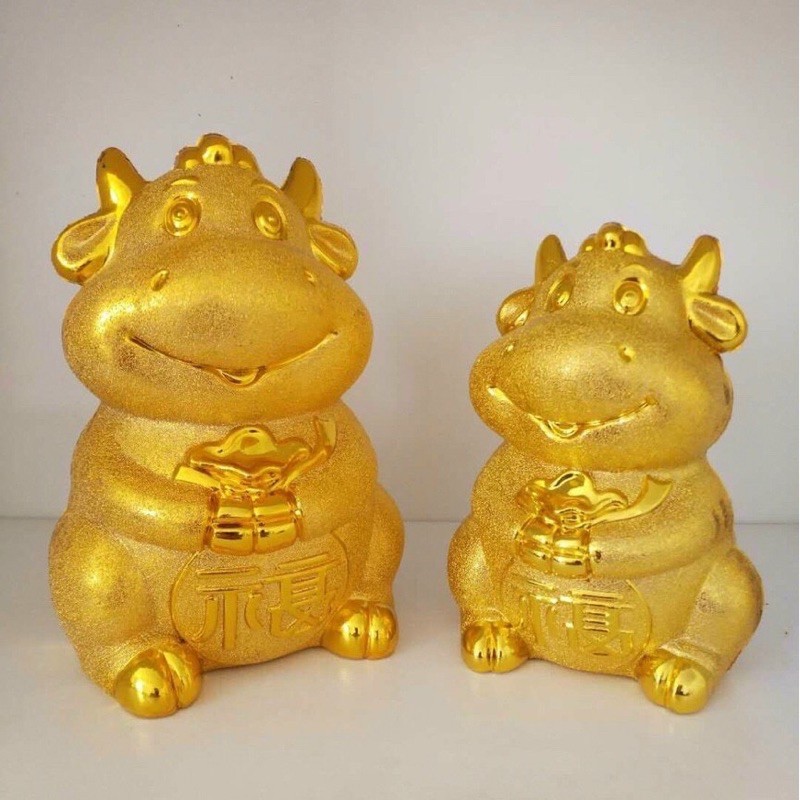 TRÂU VÀNG ĐỰNG TIẾT TIỀNNN KIỆM MAY MẮN, TRÂU VÀNG ĐỰNG ĐỒNG XU - TRÂU VÀNG MAY MẮN CHO NĂM MỚI