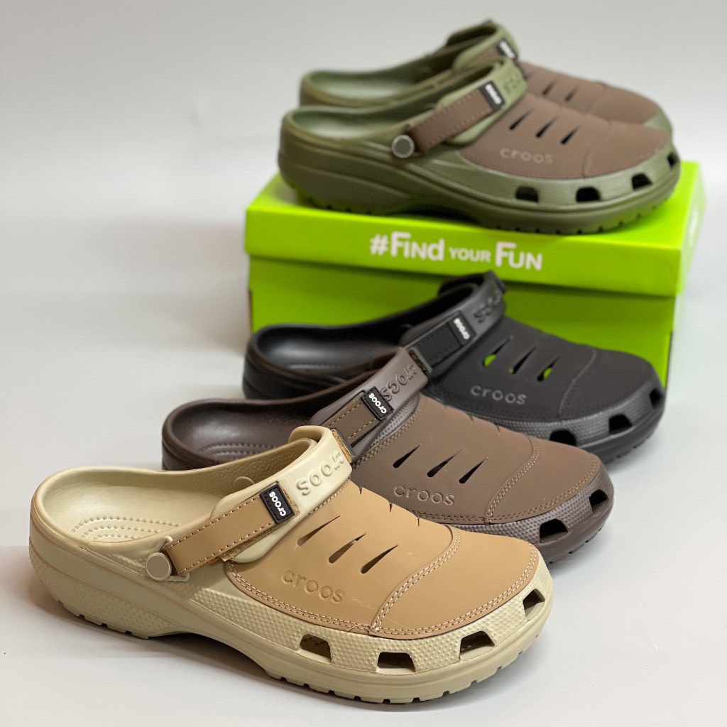  Giày dép crocs Chính hãng DÉP SỤC NHỰA ĐI MƯA CROSS YUKON SPORT CLOG CHO NAM có 4 màu 