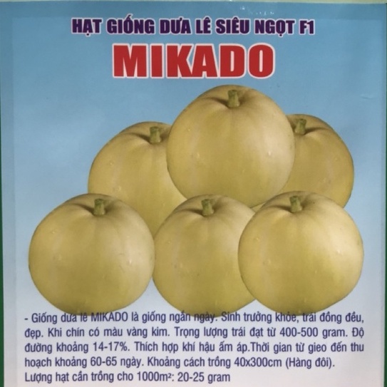Hạt giống dưa lê siêu ngọt f1 1g, 0,5g, 10 hạt