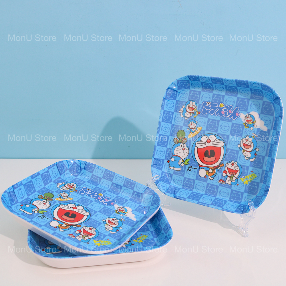 Đĩa vuông Doraemon Melamine giả sứ 14cm dễ thương cute TooYoo BK00382