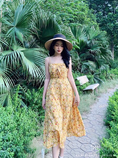 Đầm lụa hoa tiểu thư nhẹ nhàng