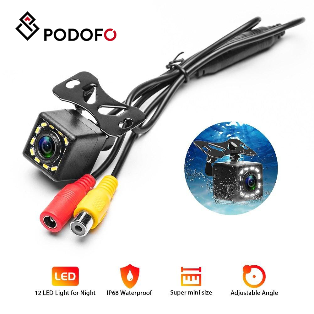 12 LED IR Night Vision đảo ngược Camera bãi đậu xe không thấm nước Camera góc rộng HD màu hình ảnh phía sau camera quan sát