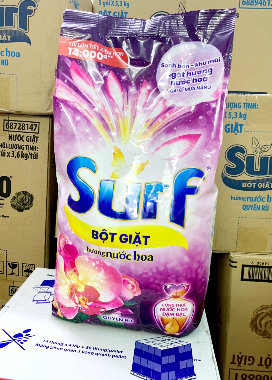 Bột giặt surf hương nước hoa quyến rũ túi 5.3kg
