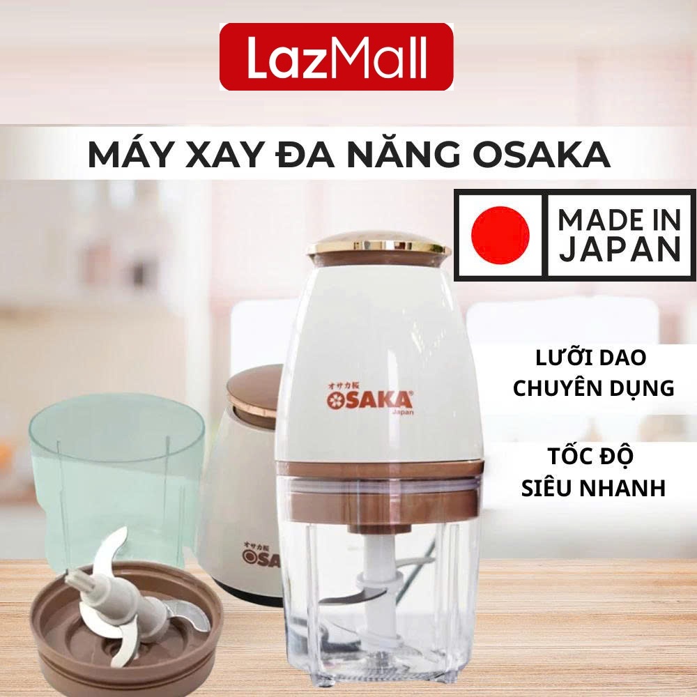LazMall SALE 50% ALL Máy Xay Đa Năng OSAKA Nắp Đồng Japan Cao Cấp FP126P Dung Tích 700ml - 350W - Xay Thịt Cá Rau Củ - Xay Sinh Tố - Xay Đá, Sử Dụng Dễ Dàng – Thao Tác Đơn Giản, Chỉ Cần Nhấn Là Xay
