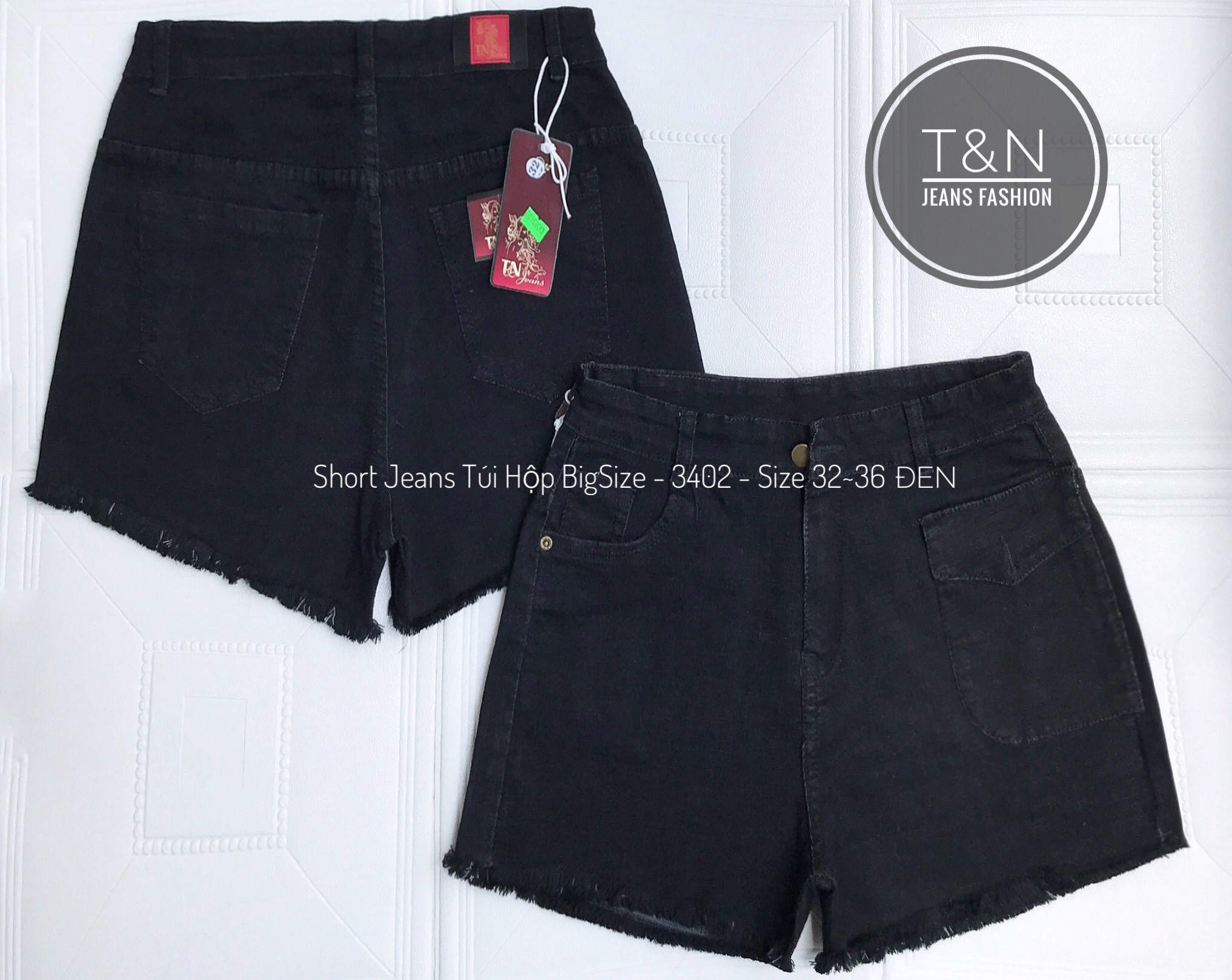 [HCM]Quần short jean nữ big size lưng cao co dãn mạnh túi hộp đang hot 3387 Molijean chất vải dày dặn thiết kế ôm gọn đôi chân che đi khuyết điểm đôi chân to của nàng béo