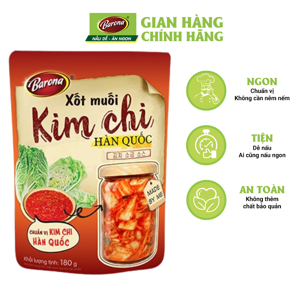 Xốt Muối Kim Chi Hàn Quốc Barona 180g tươi ngon chuẩn vị không cần nêm nếm