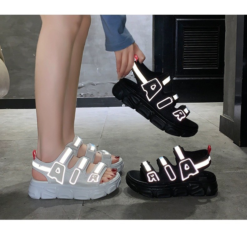 Giày sandal nữ phản quang AIR 3 quai độn đế phong cách Hàn Quốc