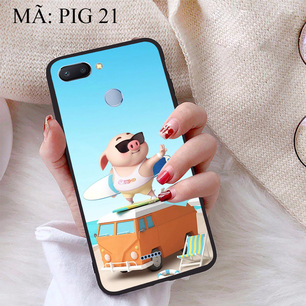 [HCM]Ốp lưng iCase dành cho Xiaomi Redmi 6 viền dẻo TPU BST Pig Cute Mặt trước được làm cao hơn màn hình khoảng 02mm bảo vệ màn hình