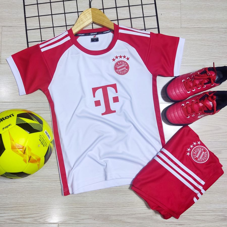 Quần áo Bóng đá Trẻ em đội clb Bayern Munich, Bộ QA đá banh Trẻ em mẫu mới