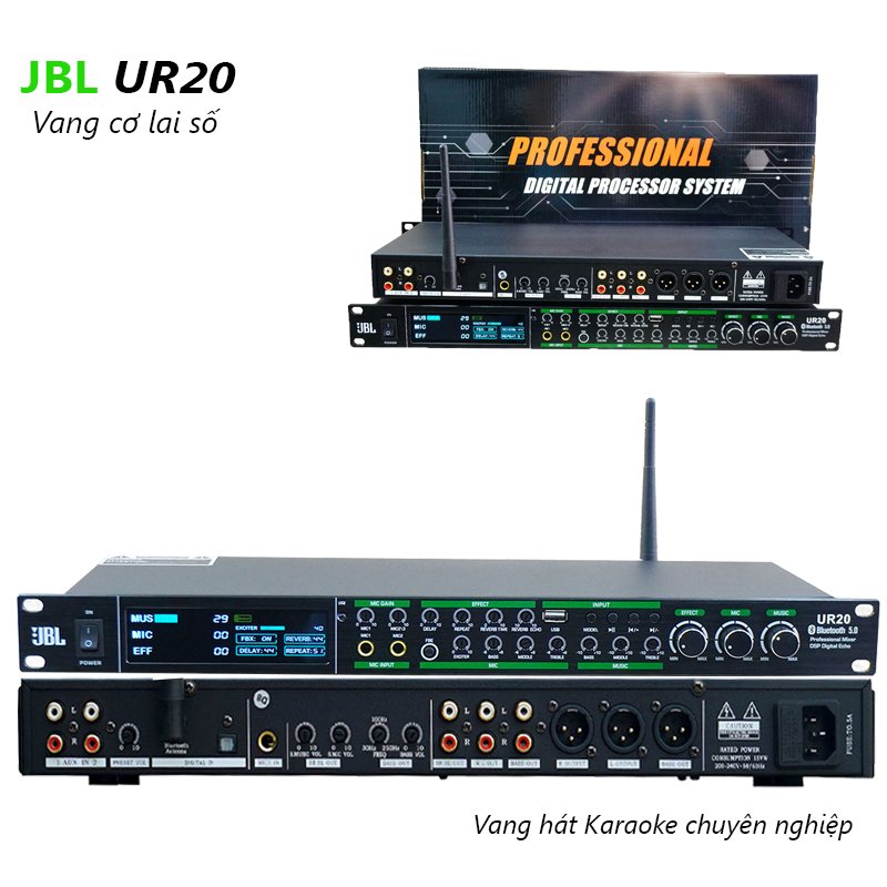 Vang Cơ Lai Số JBL UR20 - Khả Năng Chống Hú Tối Ưu,Hiệu Ứng Echo,Reverb,Delay,Mid,Hi,Low,Hỗ Trợ Tốt 