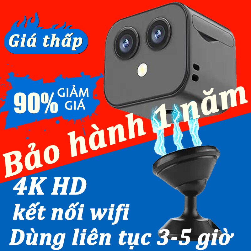 Camera mini kết nối điện thoại wifi D3 HD 4K,Cammera 360 độ kết nối đt ngoai troi,hồng ngoại hình ảnh video rõ nét chất lượng chuẩn hd pin khủng