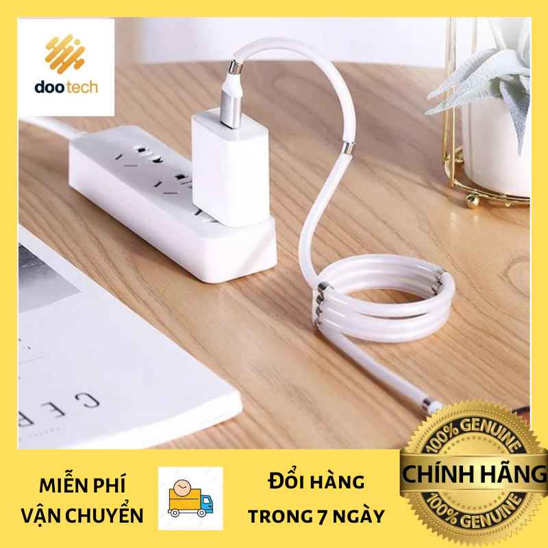 Cáp sạc nhanh nam châm từ tính giúp tự động cuộn gọn gàng, chống rốii - Đầu sạc Lightning, Micro USB, Type - C thích hợp Iphone, Samsung, Huawei, Asus, Oppo, LG,...- Chiều dài 1M
