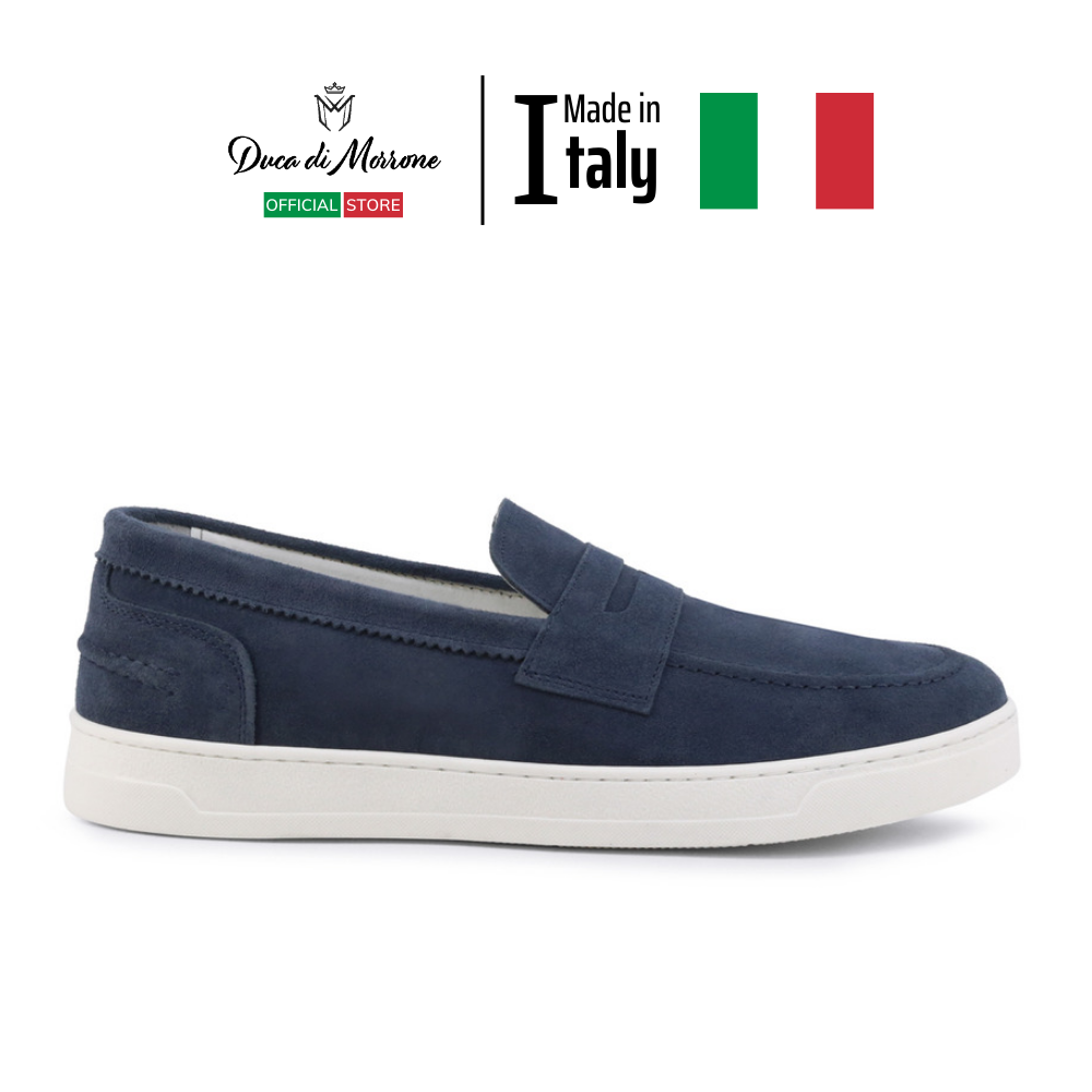 Men s cowhide loafers genuine leather-Duca di Morrone-made in