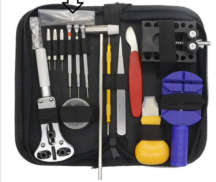 Bộ dụng cụ đồ nghề sửa chữa tháo lắp đồng hồ + kèm 100 chốt dây các loại
