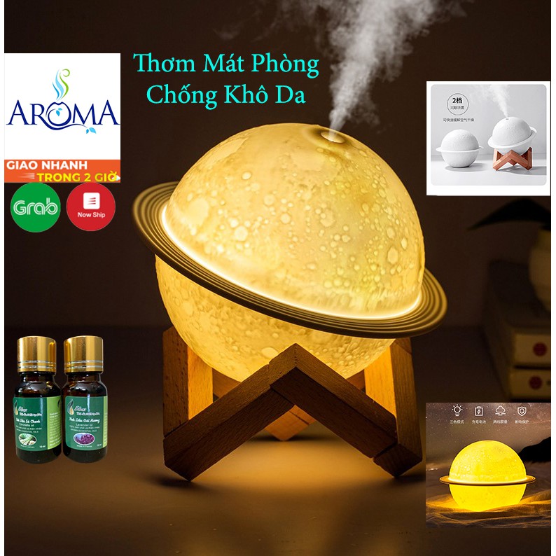 Máy Xông Tinh Dầu Kiêm Đèn Ngủ Hình Mặt Trăng Nagomi Cao Cấp, Máy Phun Sương Sao Hỏa Tạo Độ Ẩm Thay Đèn Ngủ