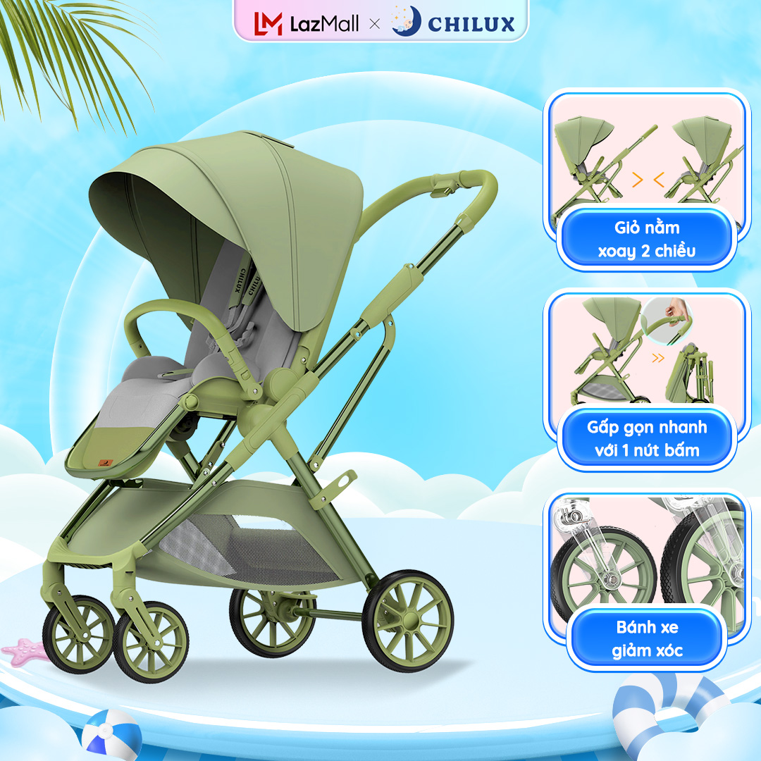 Xe đẩy gấp gọn Chilux M07 - Xoay 2 chiều giỏ nằm tiện lợi, gấp gọn nhanh chóng