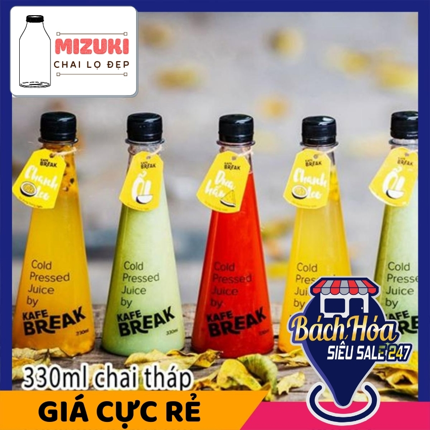 [SIÊU SALE] [COMBO 5 CHAI] Chai Nhựa MIZUKI 330ml - TAM GIÁC [MTG330] + Quà Tặng Tem dán chai/ Phiếu ship hàng in sẵn