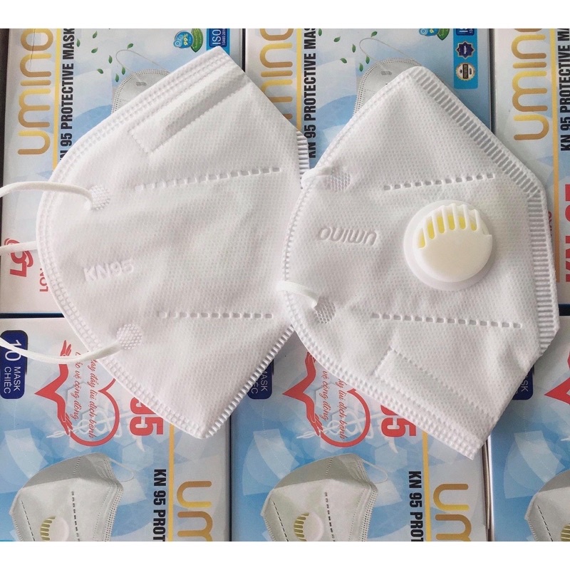 Khẩu trang N95 KN95 Có Van - Hộp 20 chiếc khẩu trang y tế 5 lớp kn95 người lớn chính hãng - kháng khuẩn (Tiêu chuẩn BFE ≥95% chống bụi mịn PM 2.5)