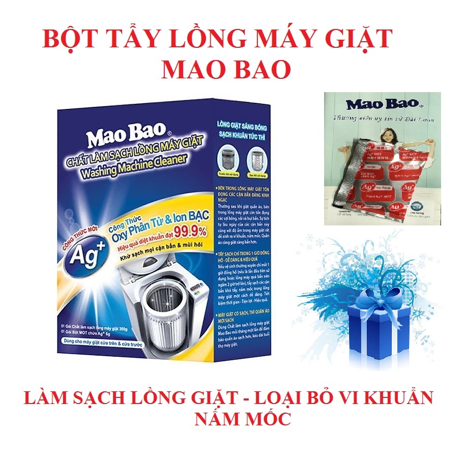 Tẩy lồng giặt Mao Bao Ion Bạc AG + khử sạch nấm mốc, vi khuẩn, vệ sinh máy giặt