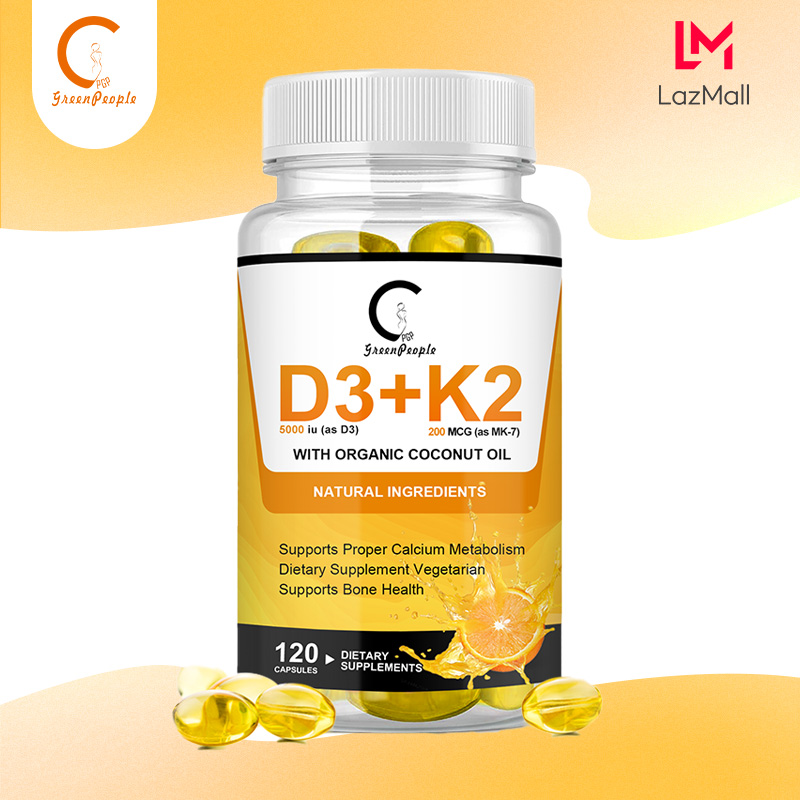 GPGP GreenPeople Viên nang D3K2 hữu cơ Răng Hỗ trợ sức khỏe tim mạch Hệ miễn dịch Vitamin phức hợp dễ hấp thụ Sức khỏe khớp