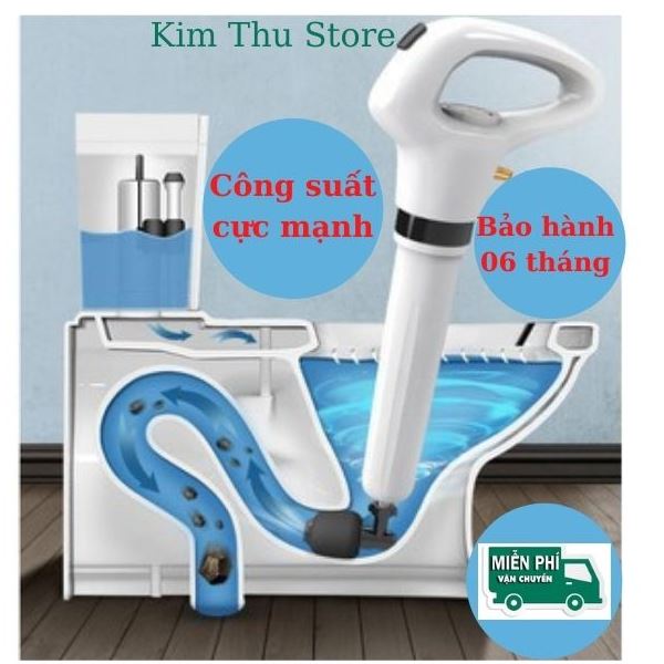 Dụng cụ Thông Cống, bồn cầu,nhà vệ sinh, chậu rữa KimThu Store -dùng áp lực nên xử lya thông tắc nhanh chống
