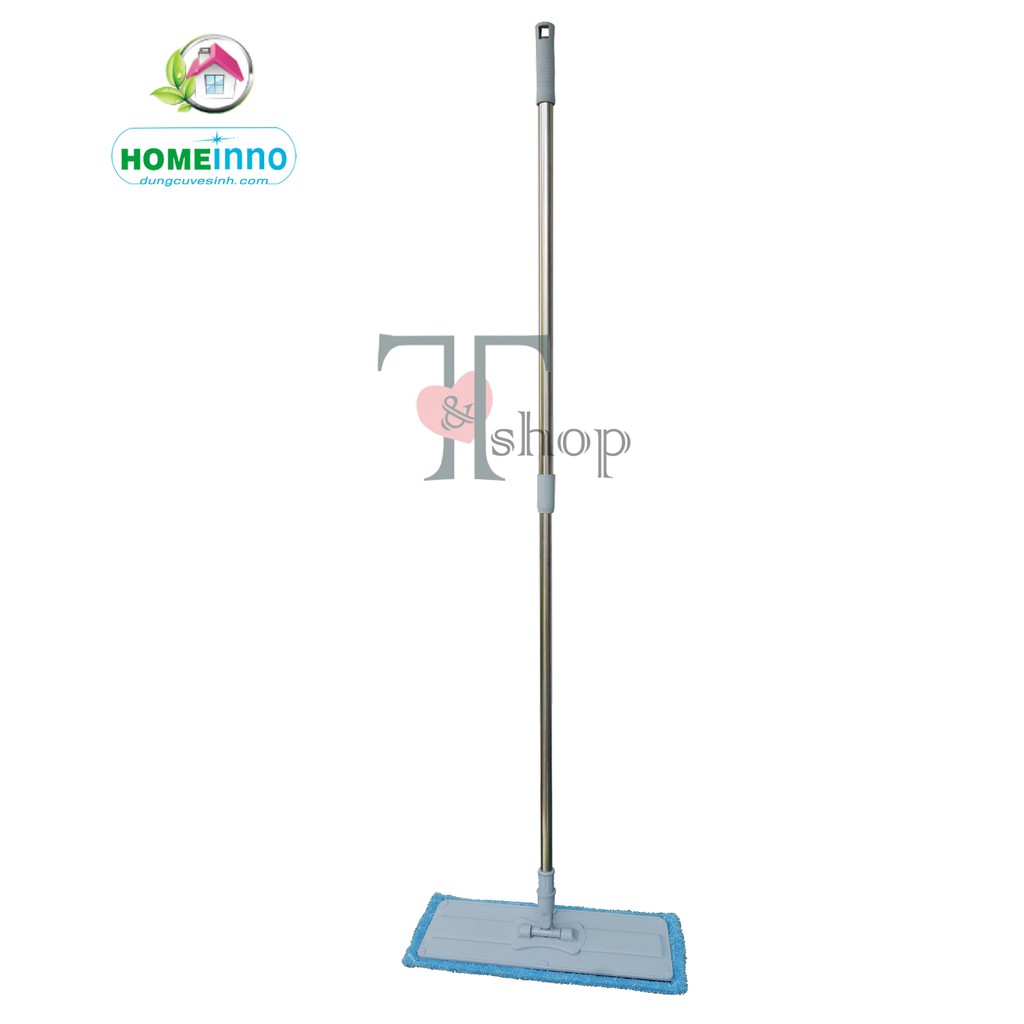 Cây lau nhà đế dán microfiber san hô 45cm homeinno cán rút