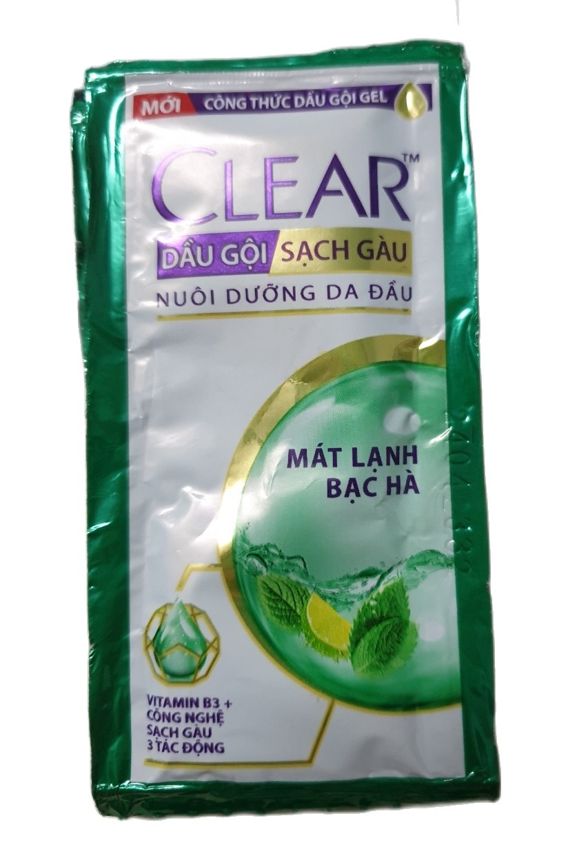 12 gói Dầu Gội Clear Bạc Hà Mát Lạnh ( 6g/gói*12)
