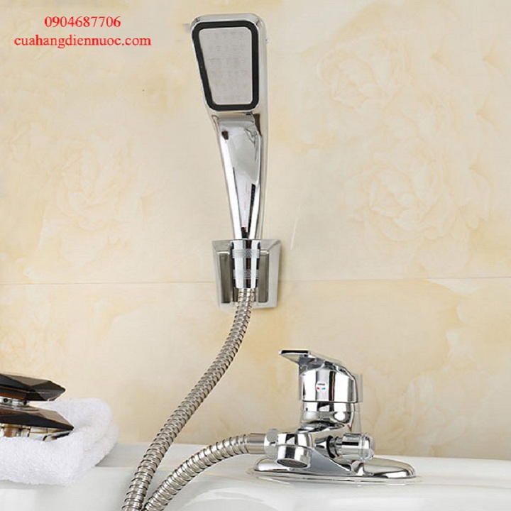 Bộ vòi chậu Lavabo kết hợp sen tắm nóng lạnh SNL02-VHS05 kèm bát sen tăng áp tặng đôi dây cấp inox