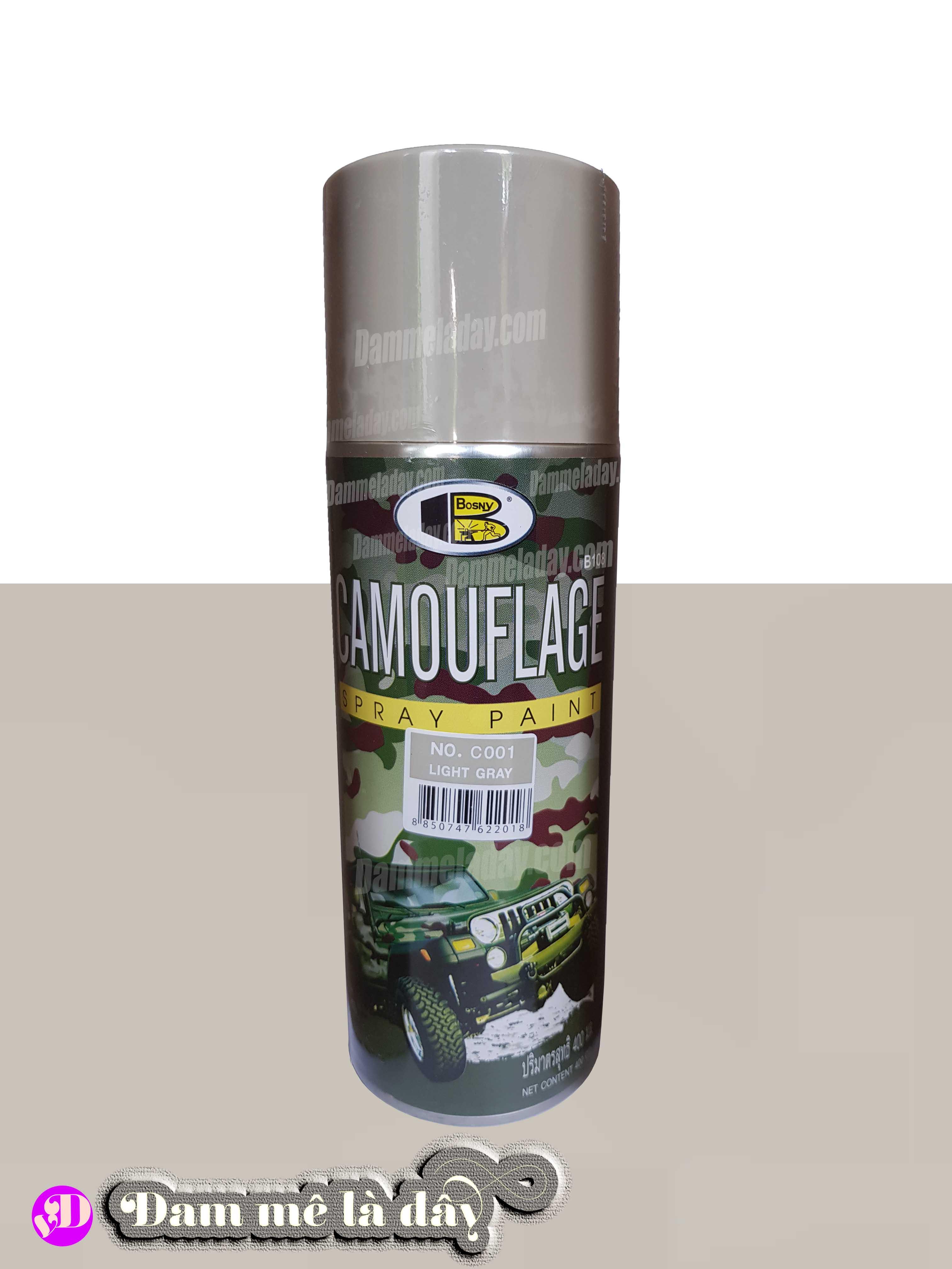 Sơn màu lính bosny - light grey - 400ml thái lan