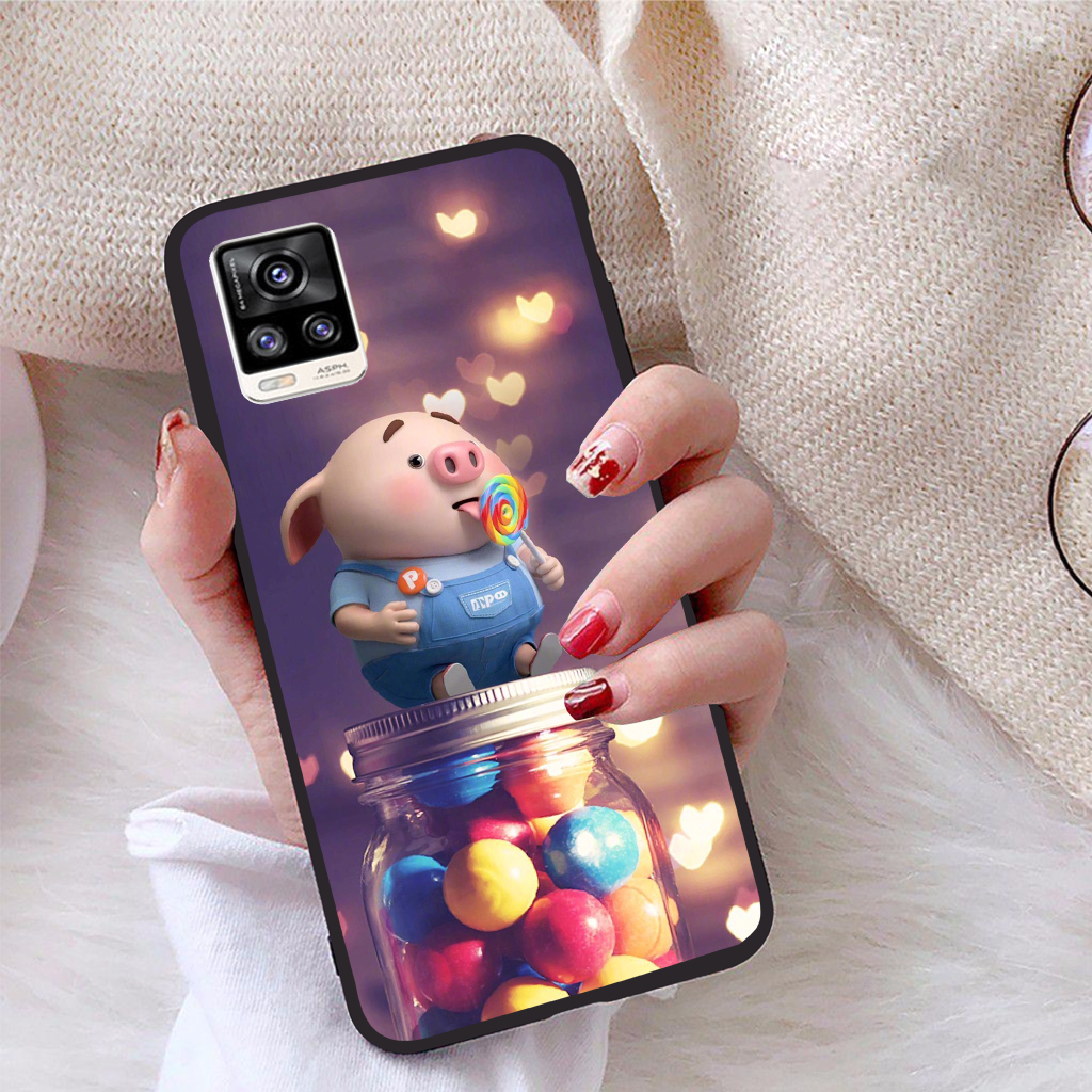 [HCM]Ốp lưng Vivo V20 viền dẻo TPU BST Pig Cute