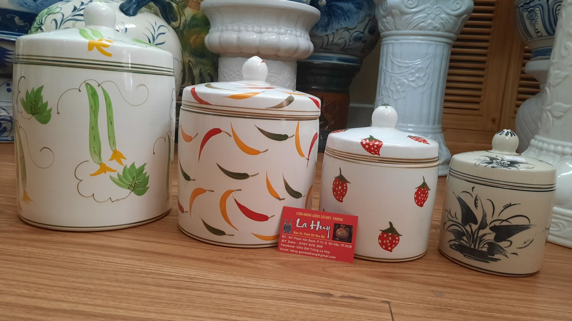 [HCM]Hủ muối dưa cà gốm sứ Bát Tràng đủ kích cỡ 12cm x 11.5cm