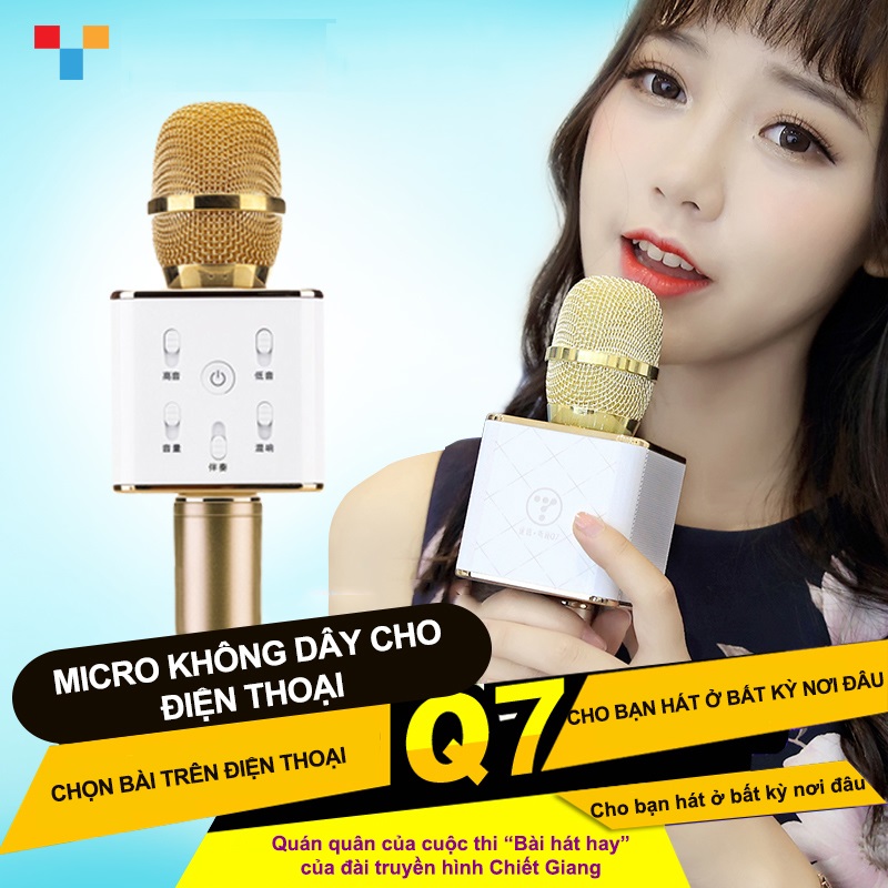 [ XÃ 3 NGÀY ] Micro karaoke，loa kiêm mic，micro điện thoại，karaok không dây，karaok không dây gia đình ，miro bluetooth không dây，2 loa ，Âm thanh nổi 3D，hát,dẫn chương trình,livetrym