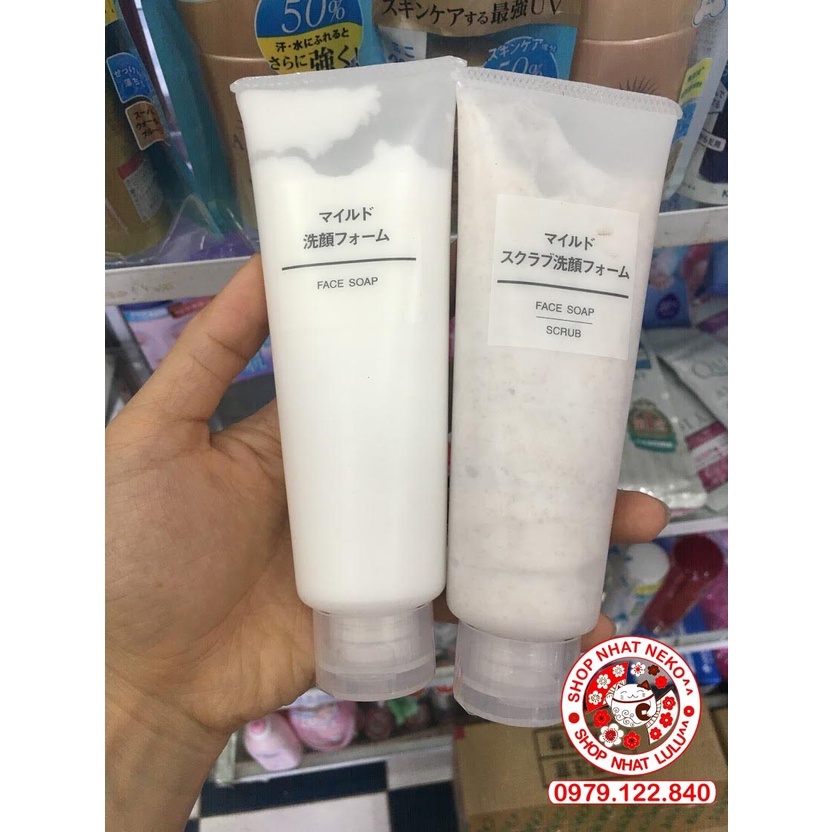 Sữa rửa mặt tẩy tế bào chết Muji Face Soap Scrub Nhật bản