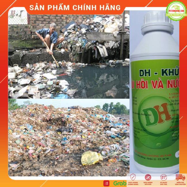 Vi sinh xử lý mùi hôi và nước thải ô nhiễm DH 01 lít/5m3 khử mùi tại các bãi rác, cống rãnh, chất thải, chuồng trại chăn nuôi, làm sạch nước bẩn, giảm ruồi, côn trùng, mùi hôi nước tiểu hầm cầu ô nhiễm