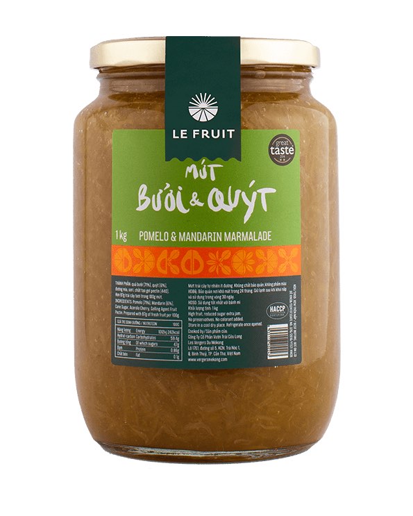 Mứt bưởi & quýt từ trái cây tươi le fruit 1000gr